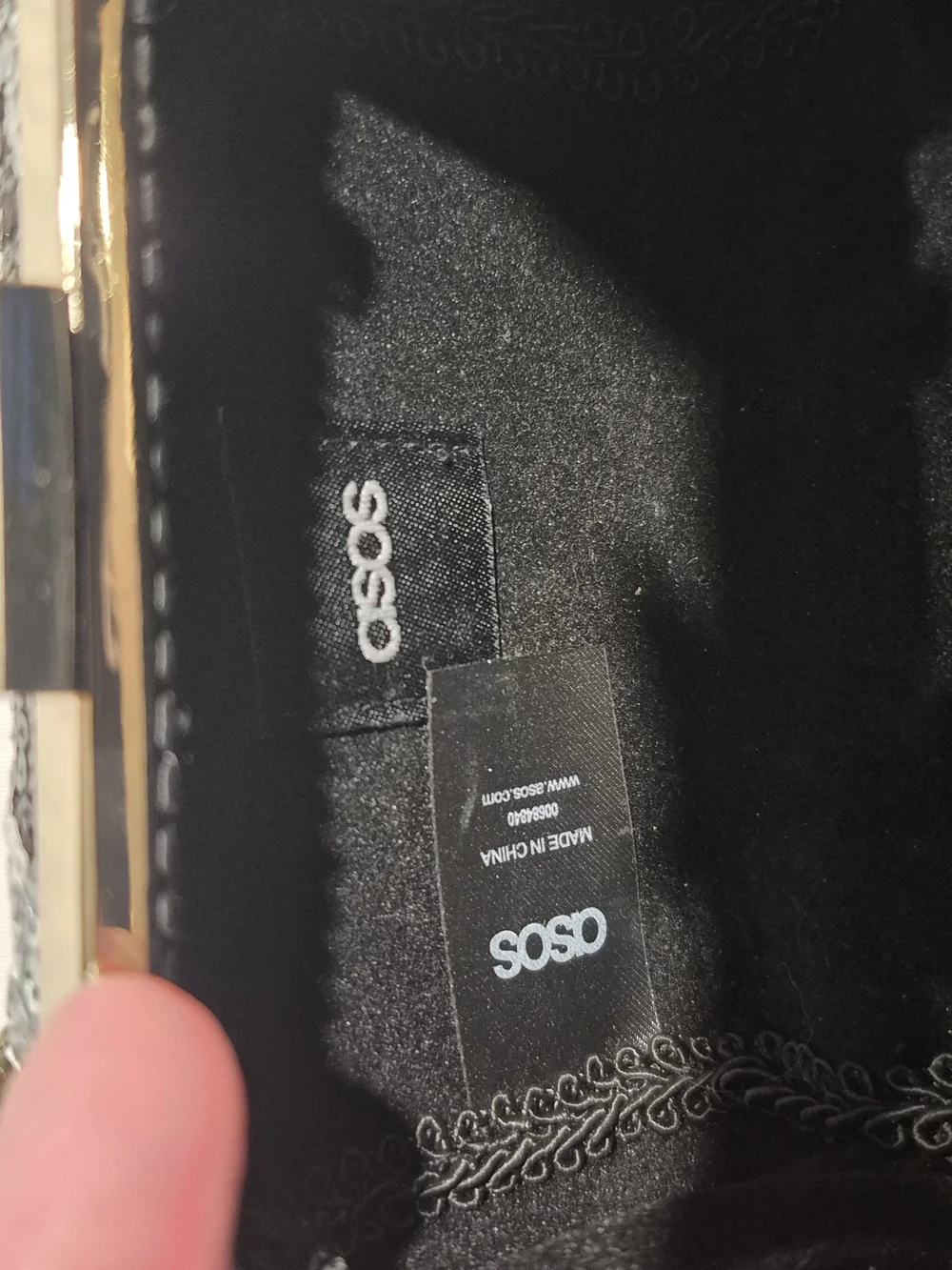 ASOS Black Clutch Bag with Gold Frame